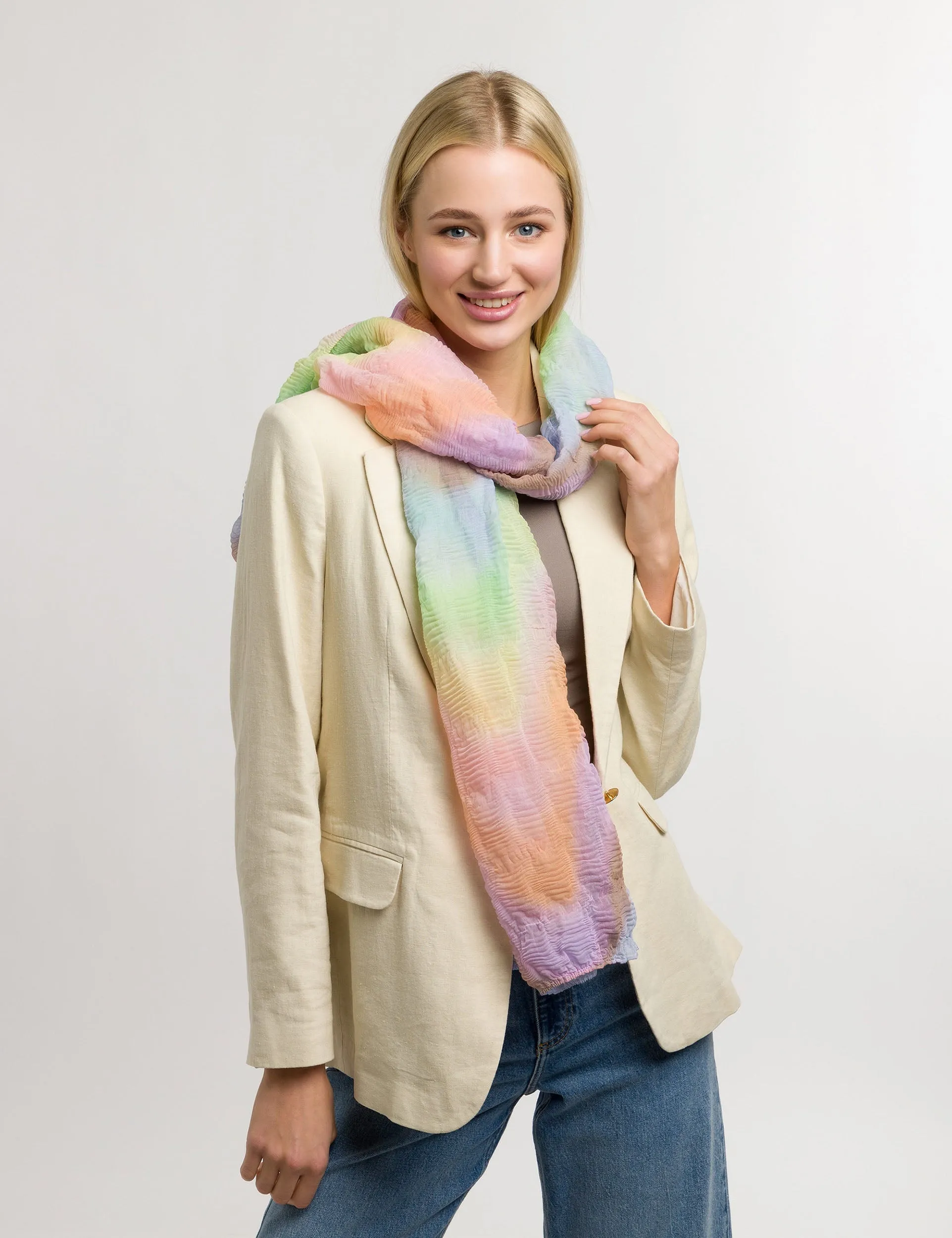 Sustainability Edition Misty color Plissé Scarf