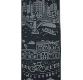 The Melbourne Scarf - Extra Fine Merino Wool - Charcoal