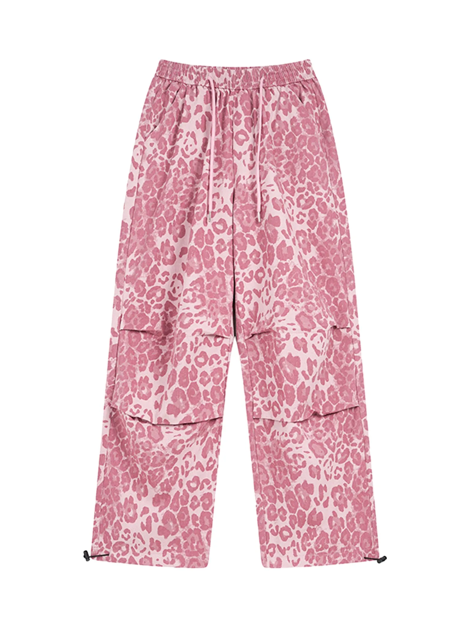 Thesupermade Retro Leopard Print Pink Casual Pants