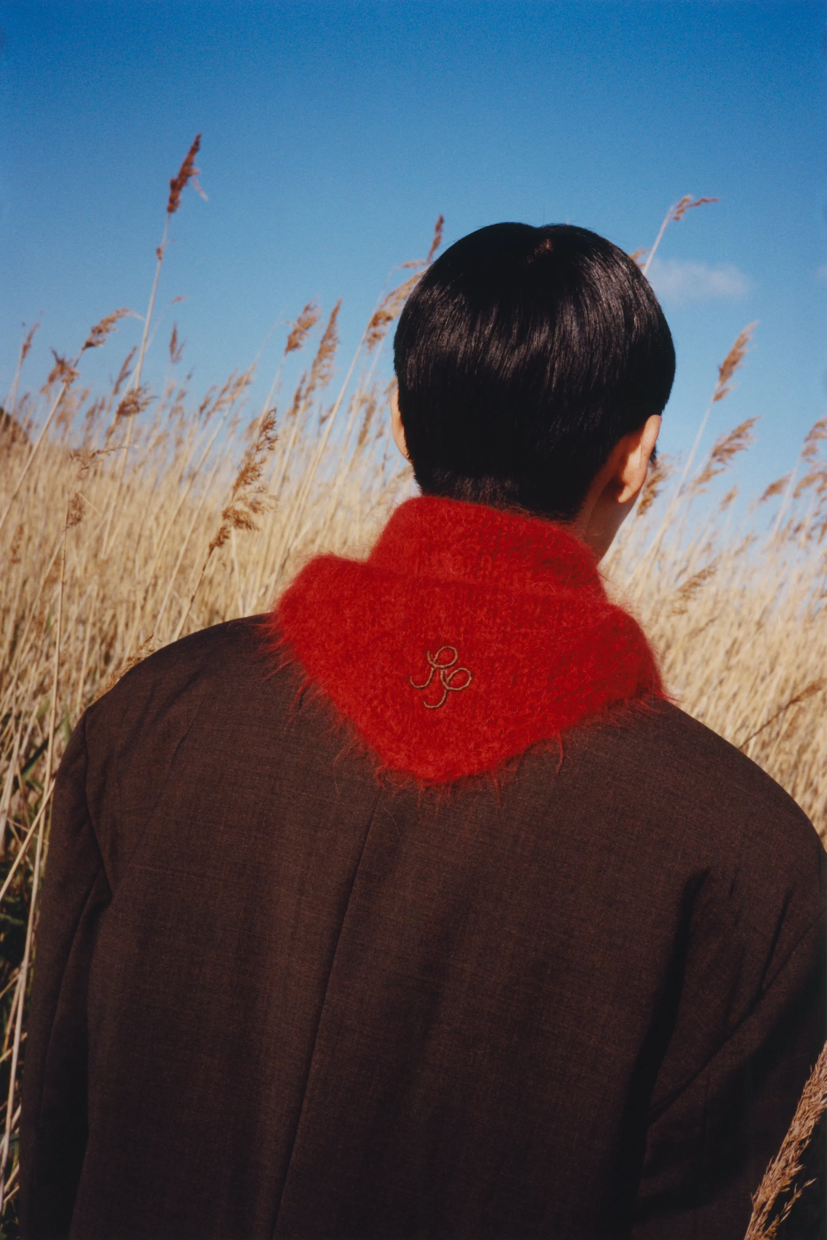 Triangle Scarf Alpaca Blend Red