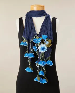 Tulip Scarf - Navy/Blue