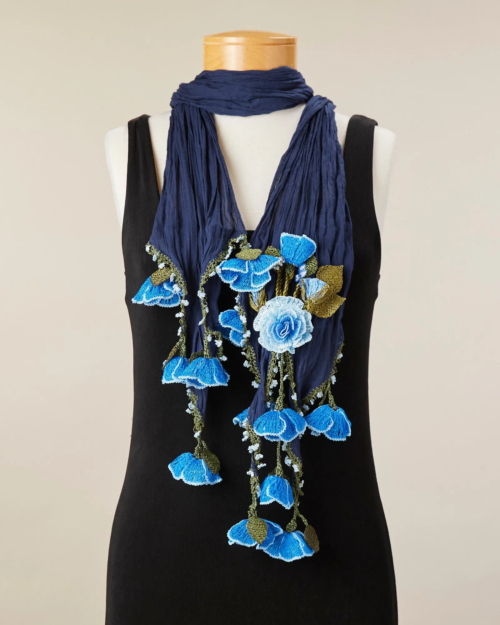 Tulip Scarf - Navy/Blue