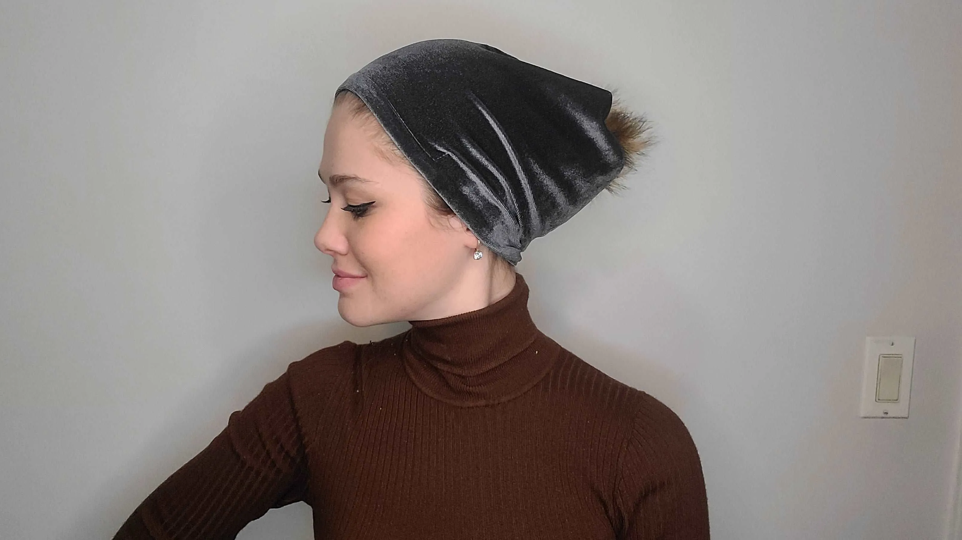 Velvet Beanie with Grip