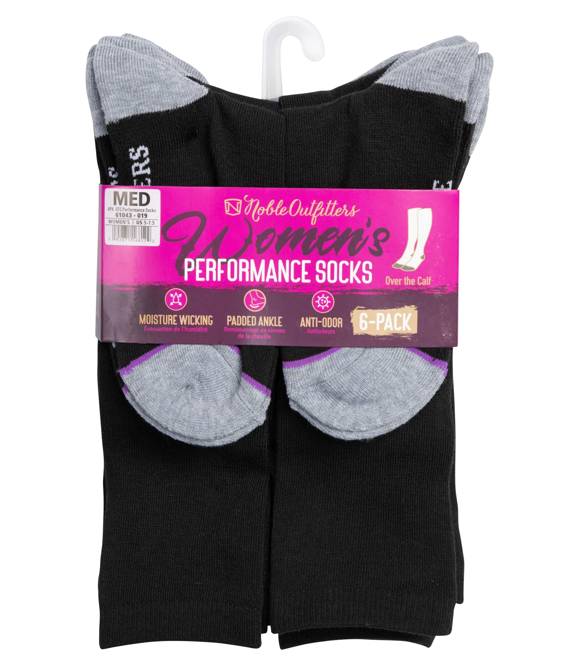 Women's Performance Over the Calf Sock – 6 Pack