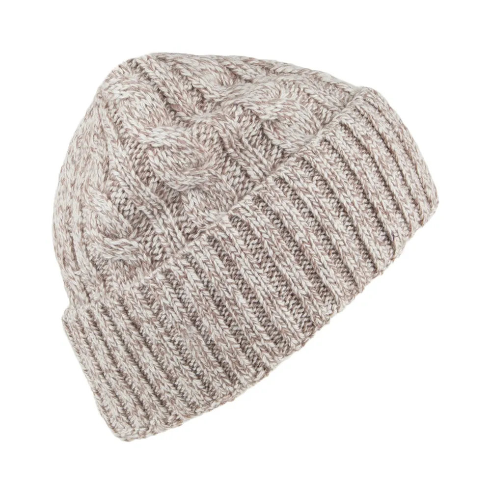 Wool Blend Beanie Hat - Beige