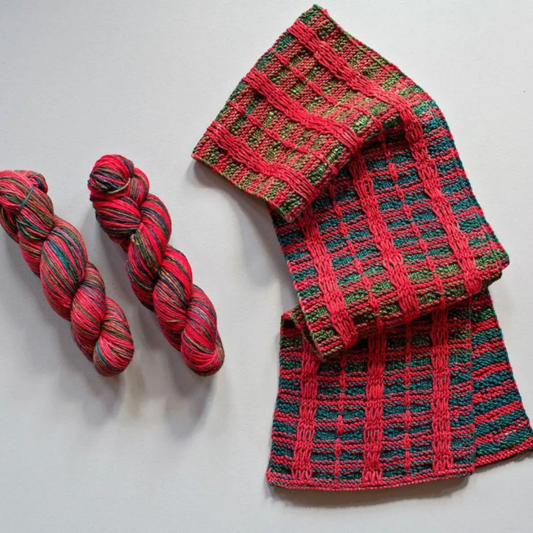 Yule Plaid Holiday Scarf Kit | Uneek DK